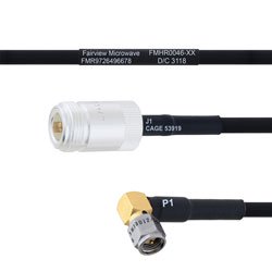 N Female to RA SMA Male MIL-DTL-17 Cable M17/84-RG223 Coax