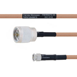 N Male to SMA Male MIL-DTL-17 Cable M17/128-RG400 Coax