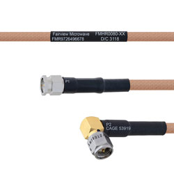 SMA Male to RA SMA Male MIL-DTL-17 Cable M17/128-RG400 Coax