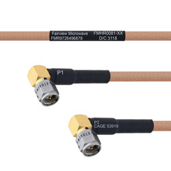 RA SMA Male to RA SMA Male MIL-DTL-17 Cable M17/128-RG400 Coax