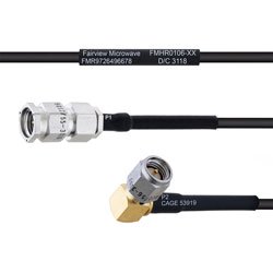 SMA Male to RA SMA Male MIL-DTL-17 Cable M17/119-RG174 Coax